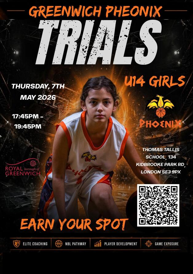 Event image Greenwich Phoenix U14 Girls NBL Trials 2026
