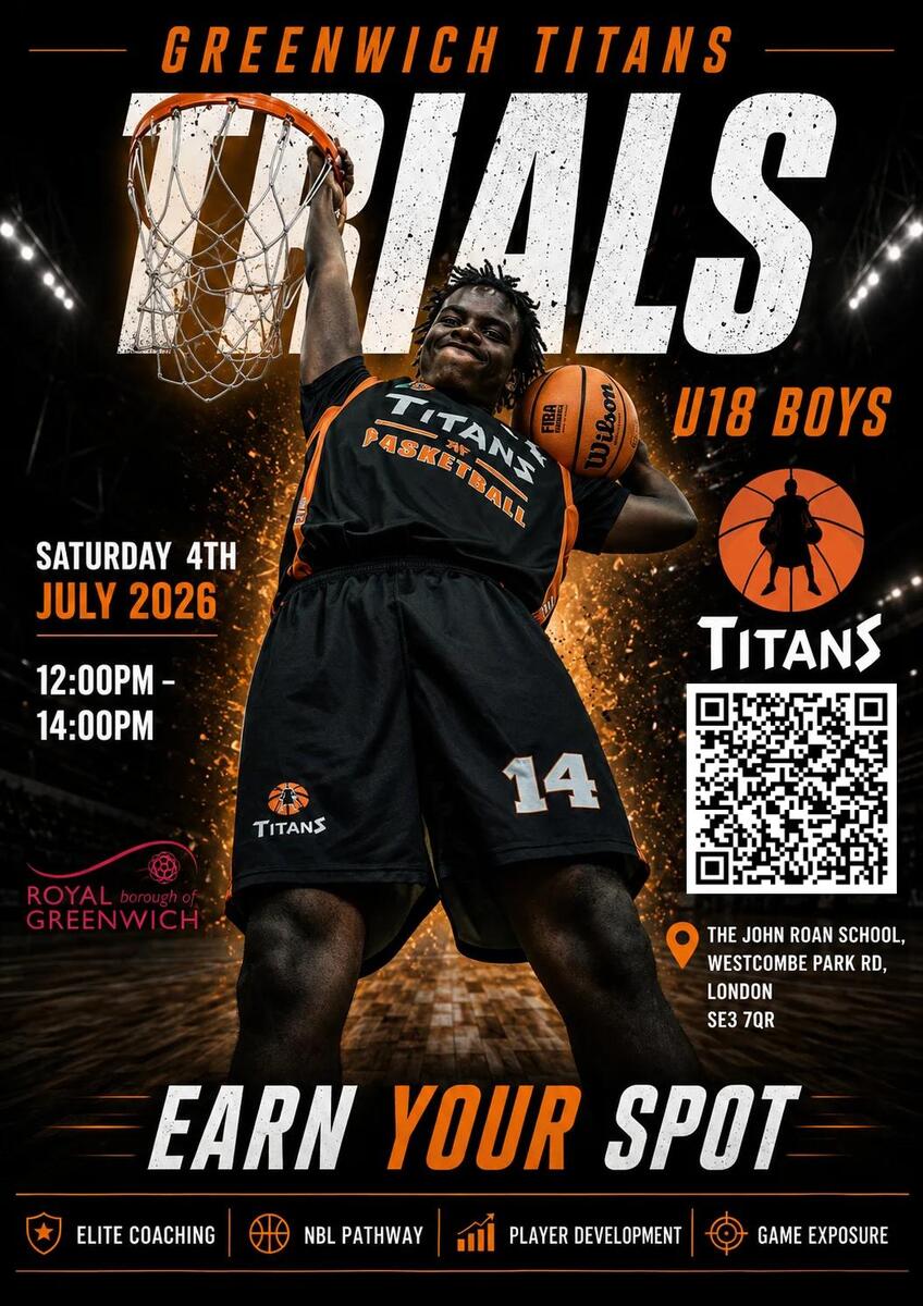 Event image Greenwich Titans U18 Boys NBL Trials 2026