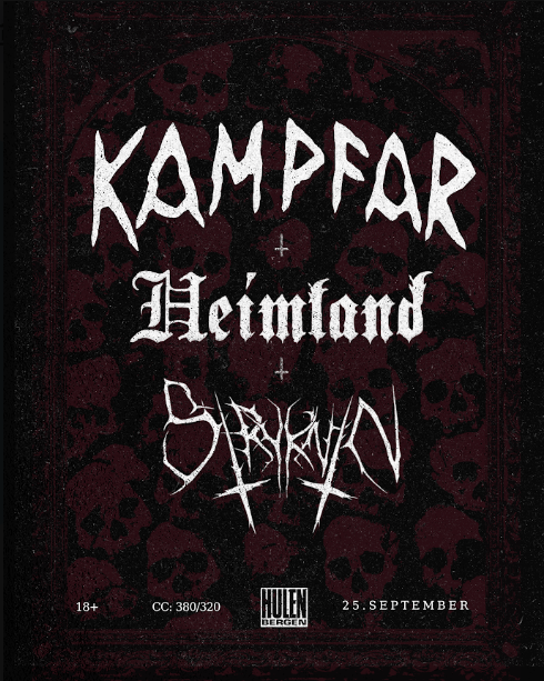 Event image Kampfar + support: Heimland + Stryknin || Hulen
