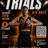 Event image Greenwich Titans U14 NBL Trials 2025 Part 2