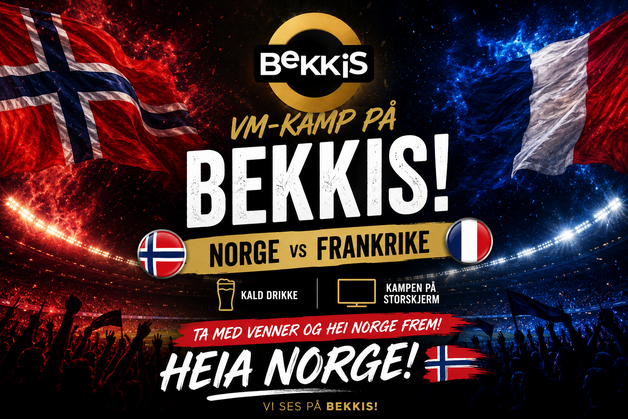 Event image Norge vs Frankrike fotball VM 2026 // Bekkis Bar