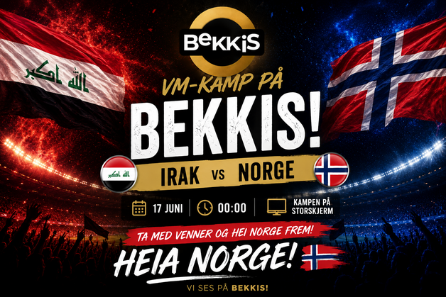 Event image Irak vs Norge Fotball VM 2026 // Bekkis Bar