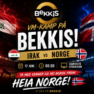Event image Irak vs Norge Fotball VM 2026 // Bekkis Bar