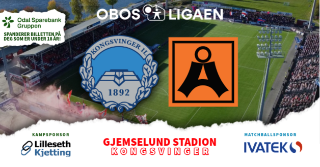 Event image KONGSVINGER - ÅSANE | OBOS-LIGAEN 2026
