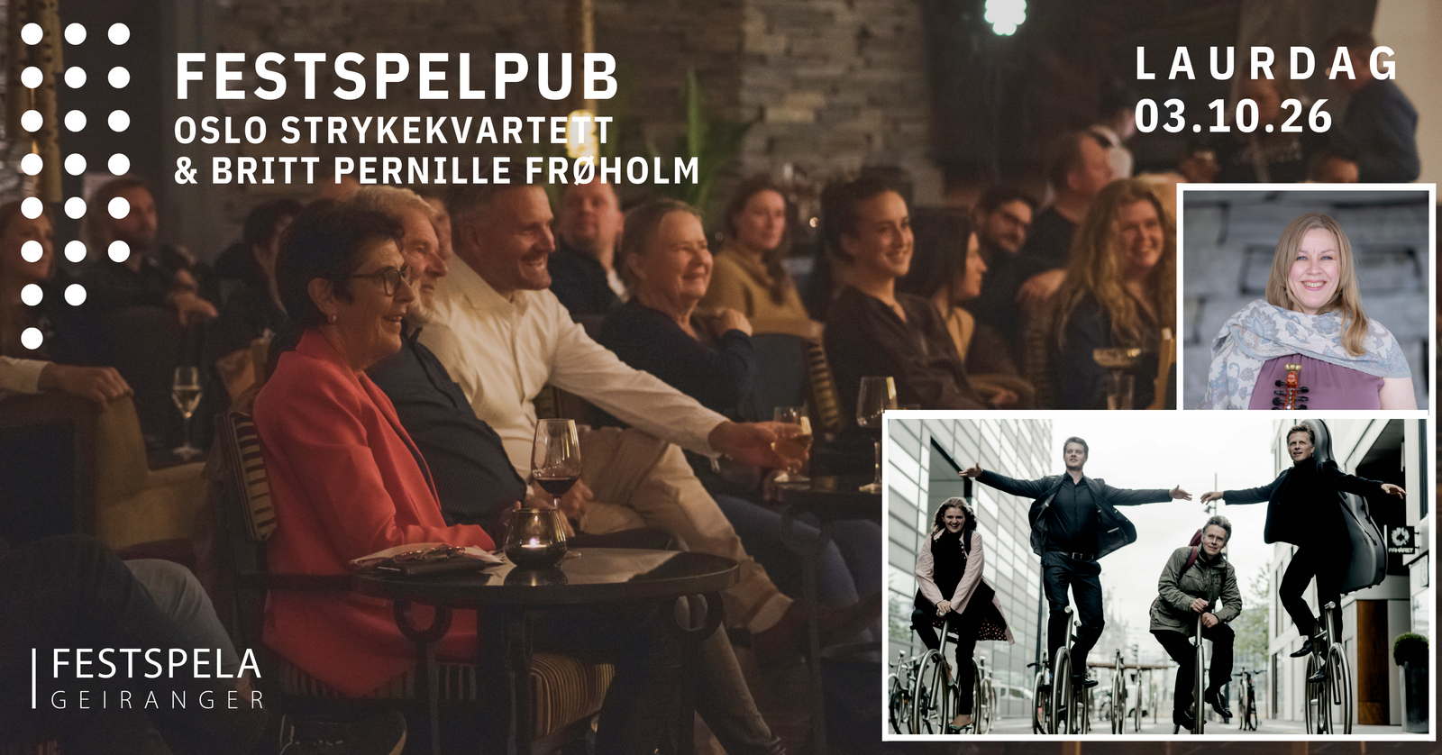 Event image Festspelpub med Oslo strykekvartett og Britt Pernille Frøholm