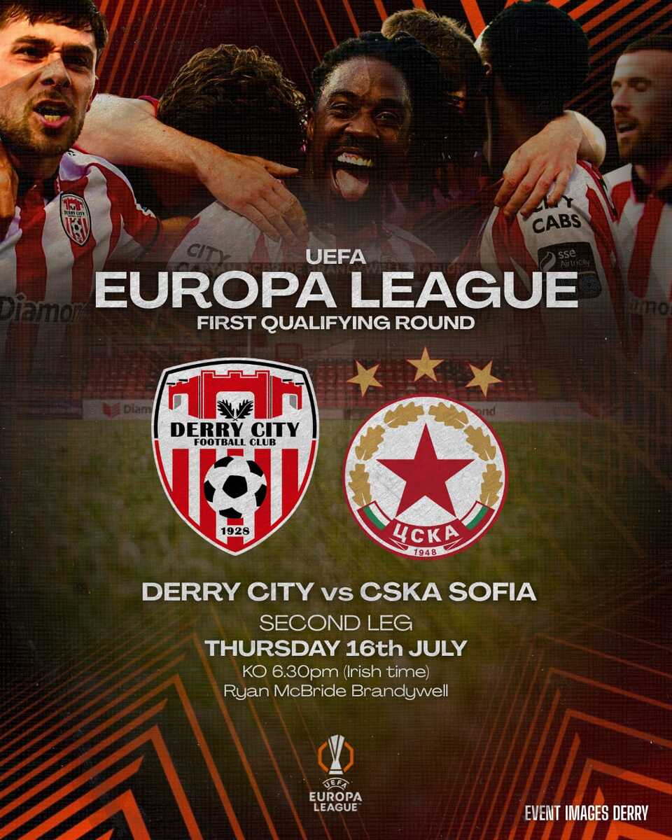 Event image Derry City FC v CKSA Sofia - HOME FANS 