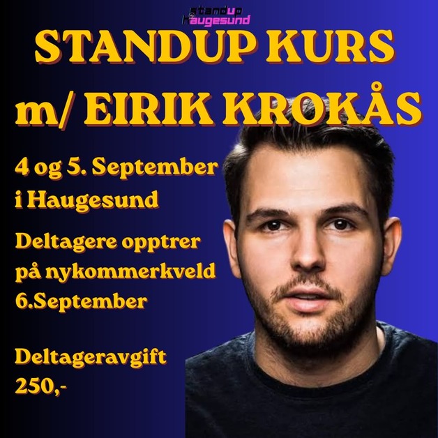 Event image Standup kurs m/Eirik Krokås