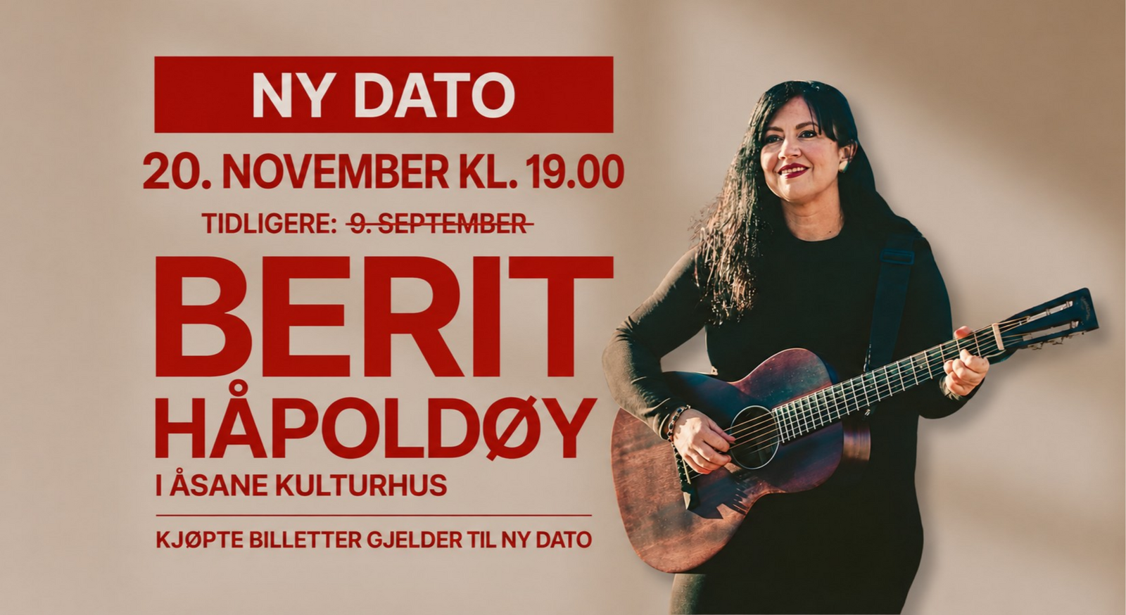 Event image NY DATO! BERIT HÅPOLDØY: Det som står att // ÅSANE