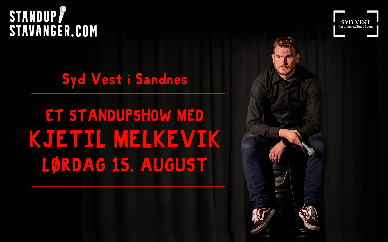 Event image Standup på Syd Vest - Lørdag 15. august