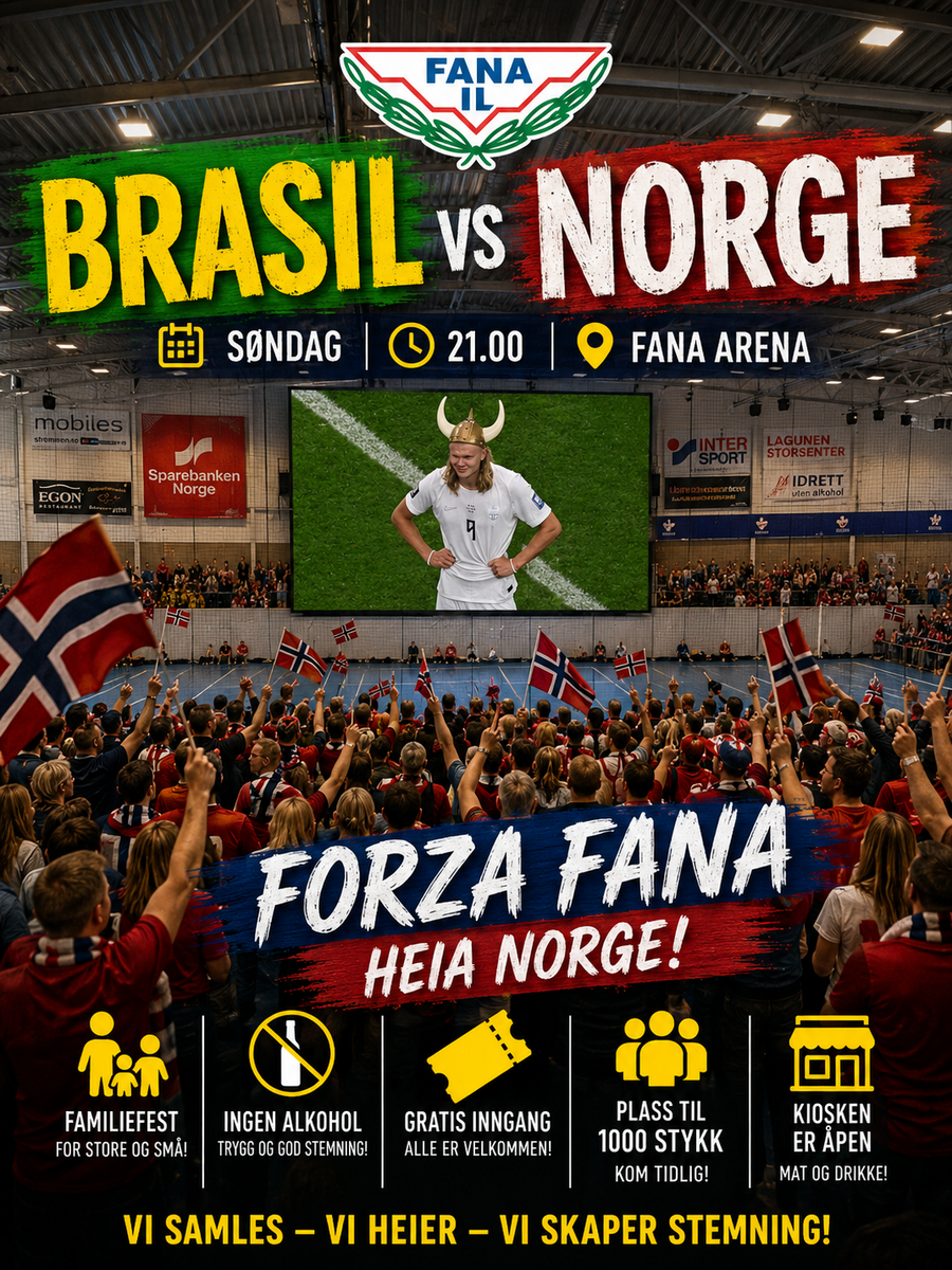 Event image 🇳🇴 Brasil – Norge på storskjerm i Fana Arena!