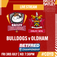 Event image Bulldogs v Oldham (Live Stream)