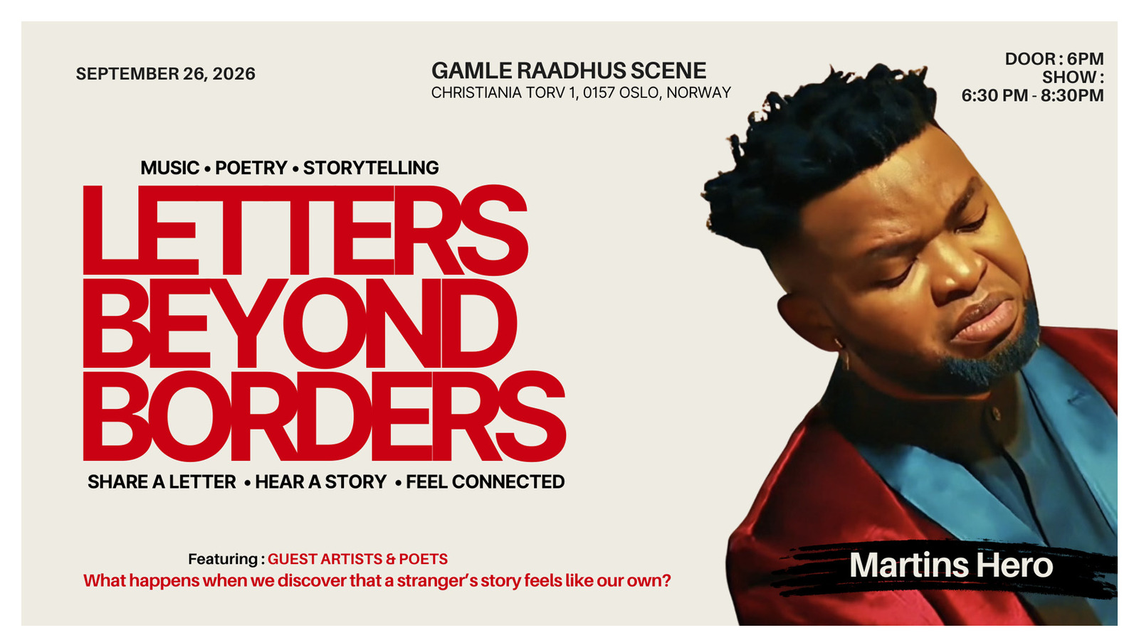 Event image CONCERT: LETTERS BEYOND BORDERS