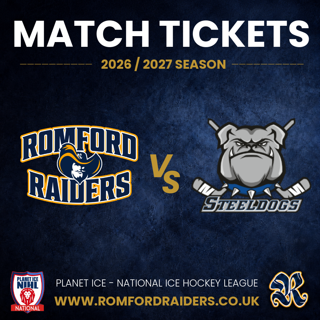 Event image Romford Raiders Ice Hockey vs Sheffield Steeldogs - Sunday 29.11.26