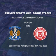 Event image Premier Sports Cup: Kilmarnock v Hamilton Academical - Tuesday 21st July 2026 - HOME SUPPORT