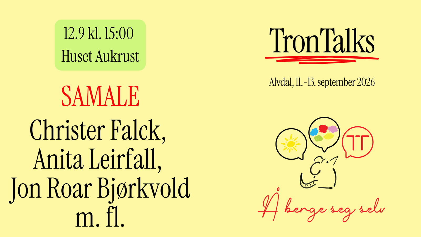 Event image Samtale - Lørdag 15:00