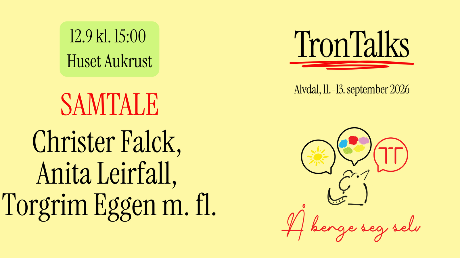 Event image Samtale - Lørdag 15:00