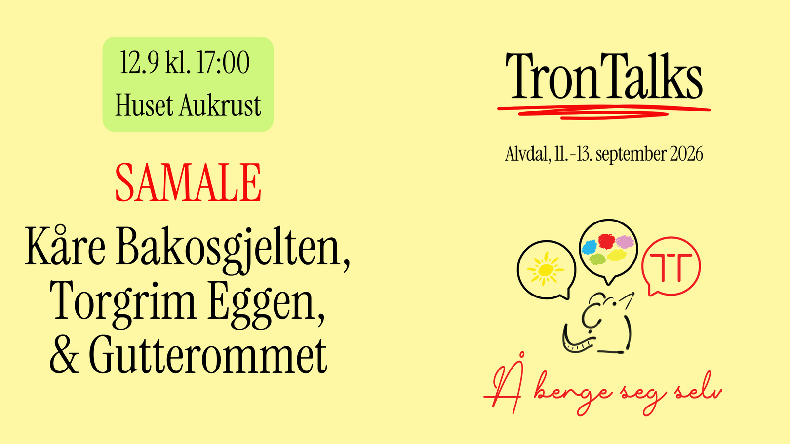 Event image Samtale - Lørdag 17:00