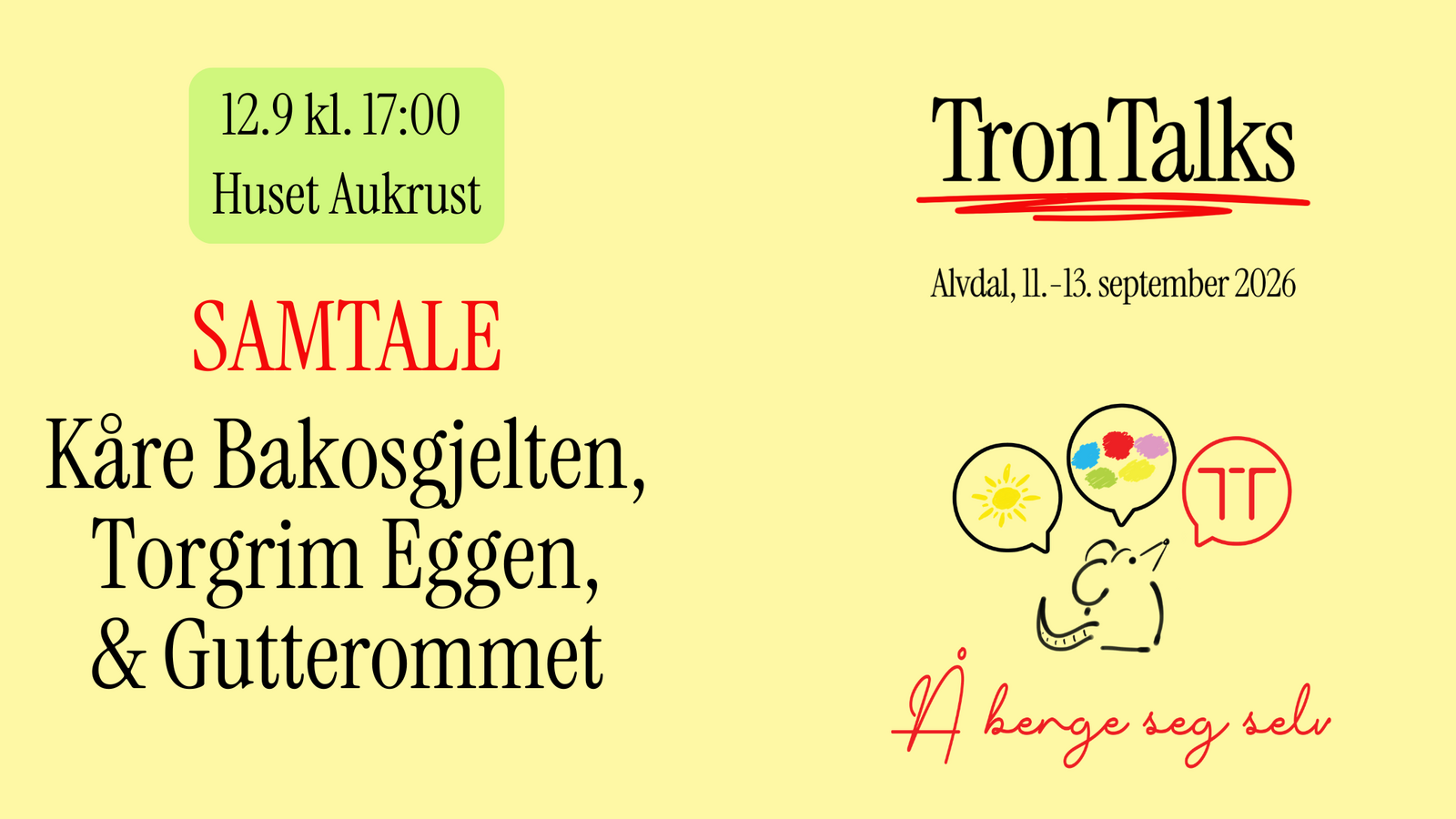 Event image Samtale - Lørdag 17:00