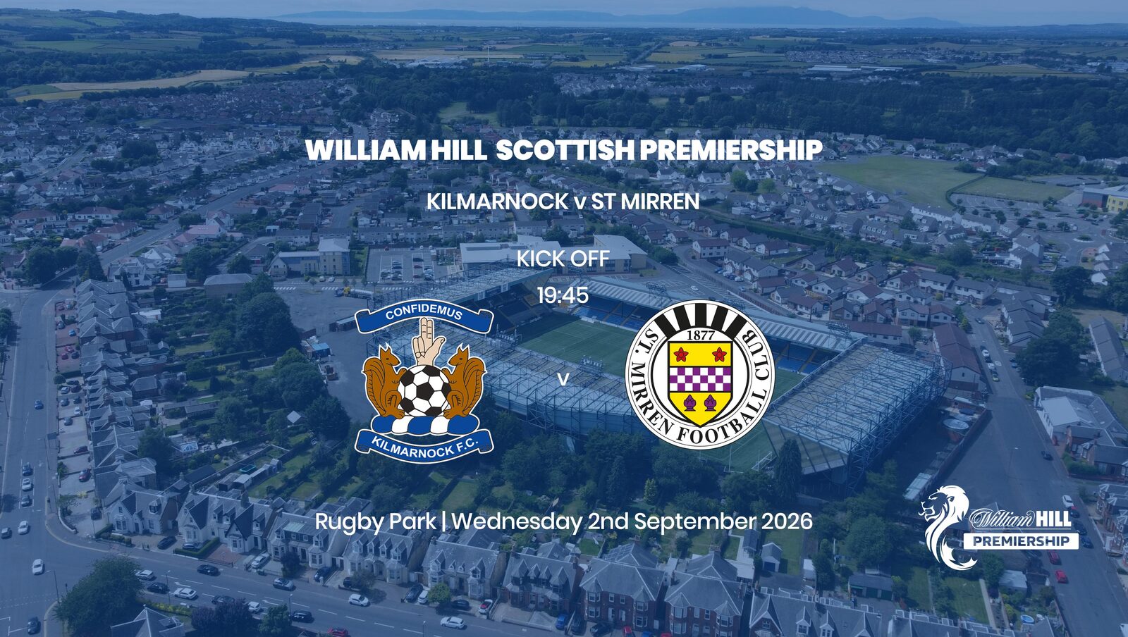 Event image William Hill Premiership - Kilmarnock v St Mirren - Wednesday 2nd September 