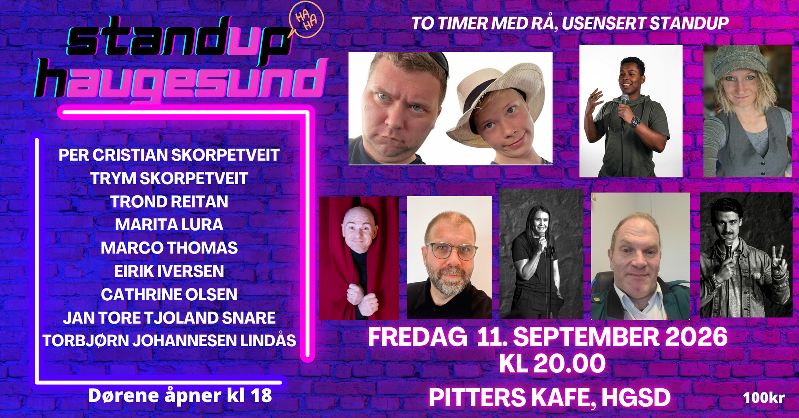 Event image Latterverket på Pitters, Fredag 11.09.2026