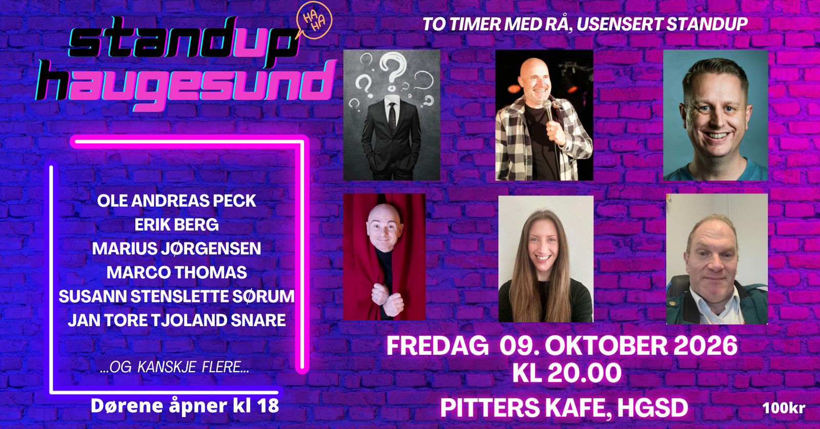 Event image Latterverket på Pitters, Fredag 09.10.2026