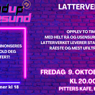 Event image Latterverket på Pitters, Fredag 09.10.2026