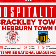 Event image HOSPITALITY - Brackley Town FC v Hebburn Town FC – Enterprise National League North – Saturday 15th August 2026 - KO 3pm