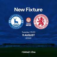 Event image HUFC v Middlesbrough FC PL2 (Away Fans)