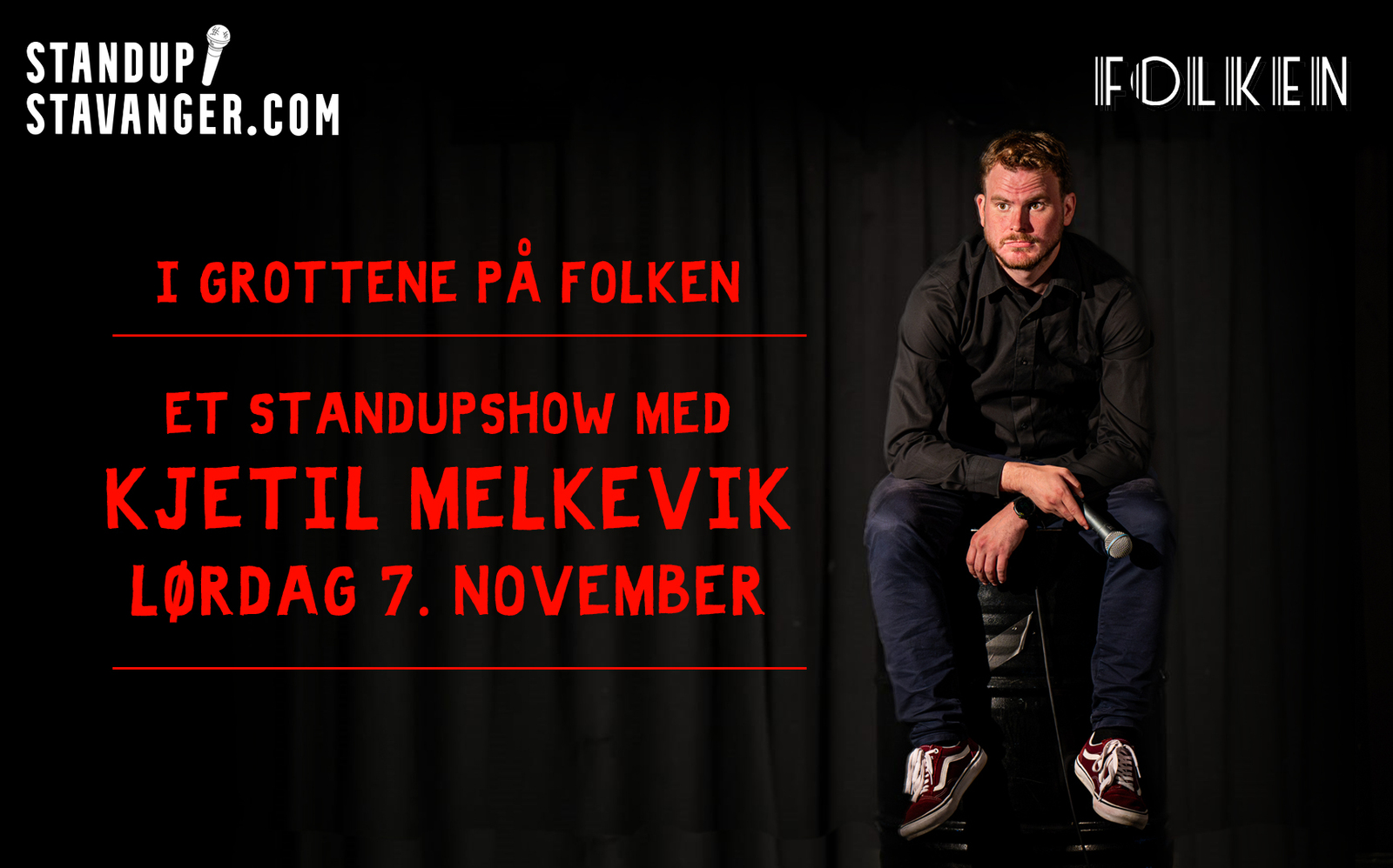 Event image Standup i Grottene på Folken - Lørdag 7. november