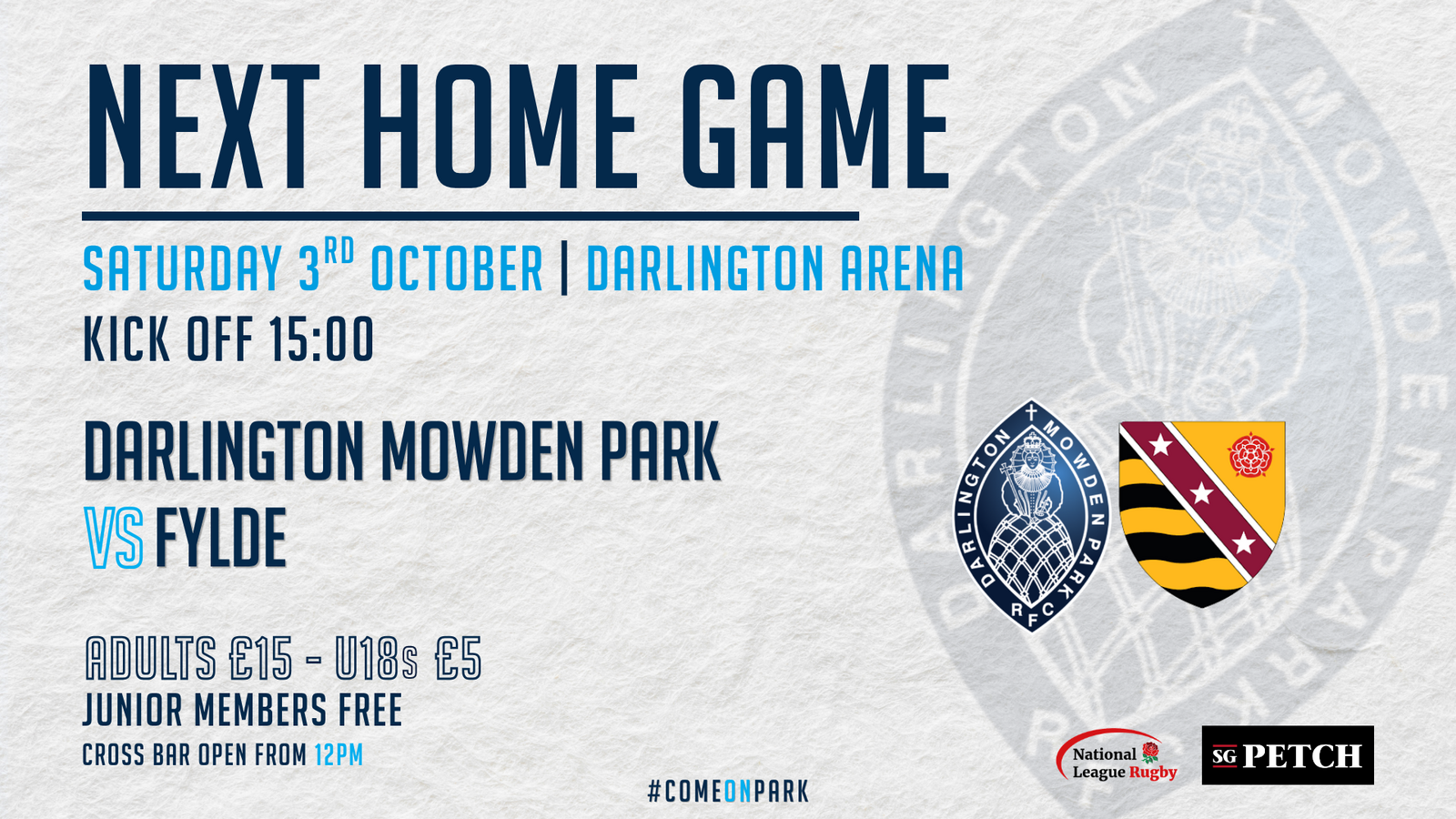 Event image Darlington Mowden Park v Fylde