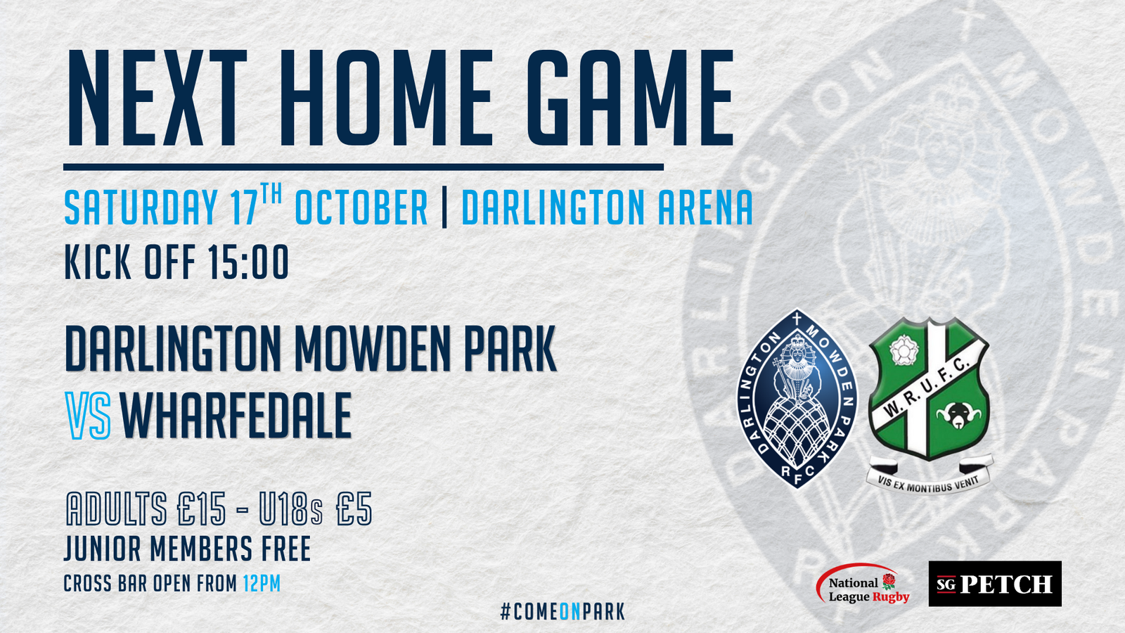 Event image Darlington Mowden Park v Wharfedale
