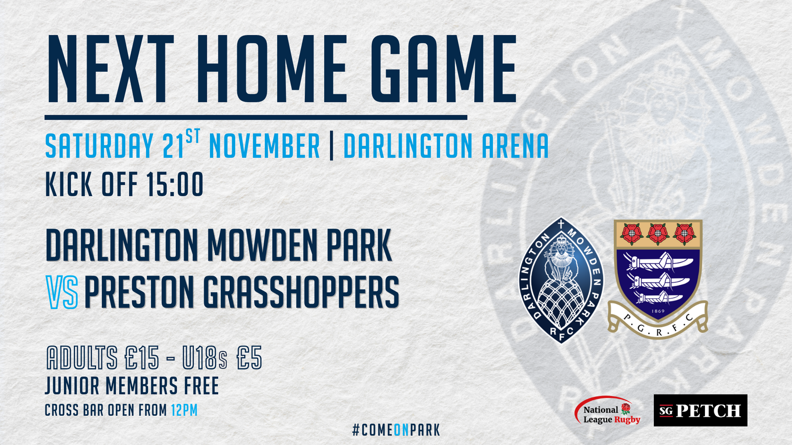 Event image Darlington Mowden Park v Preston Grasshoppers
