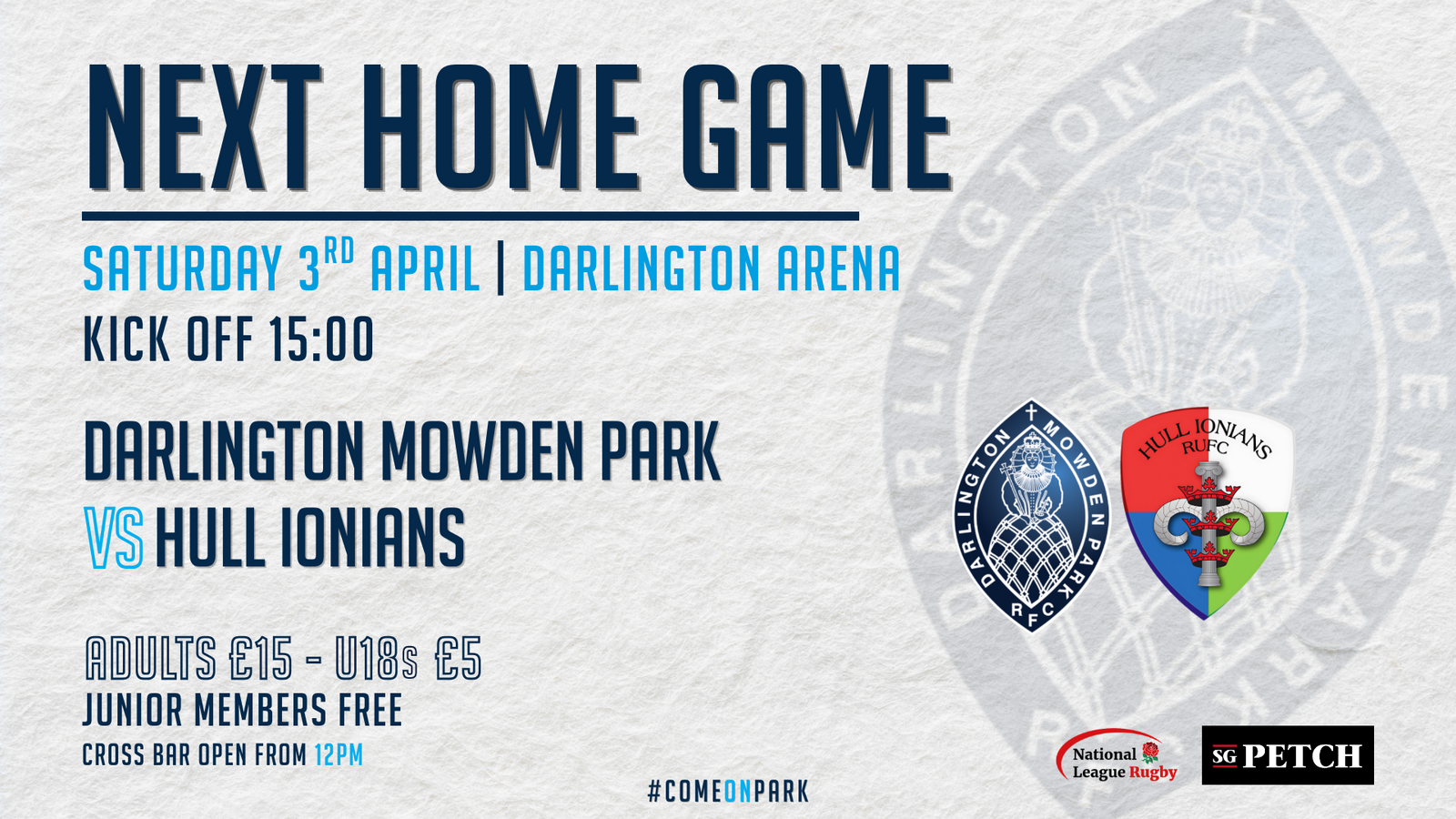 Event image Darlington Mowden Park v Hull Ionians