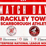 Event image Brackley Town FC v Scarborough Athletic FC – Enterprise National League North – Saturday 26th September 2026 - KO 3pm