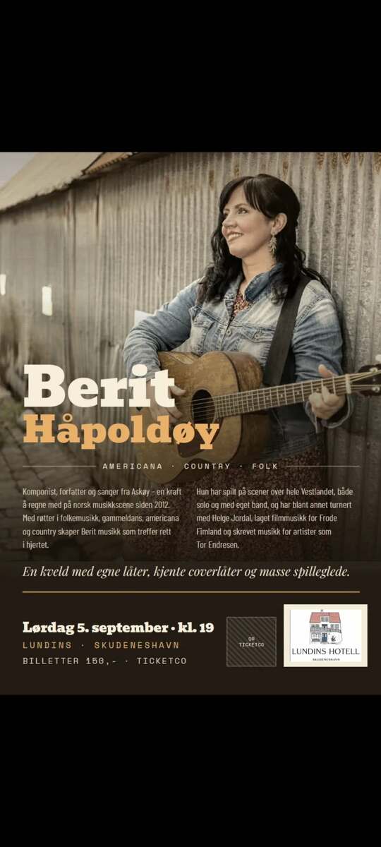 Event image Berit Håpoldøy på Lundins 05.09.2026