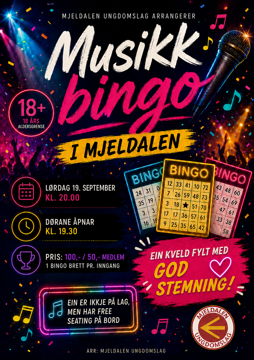 Event image MusikkBingo 19. september kl 20:00
