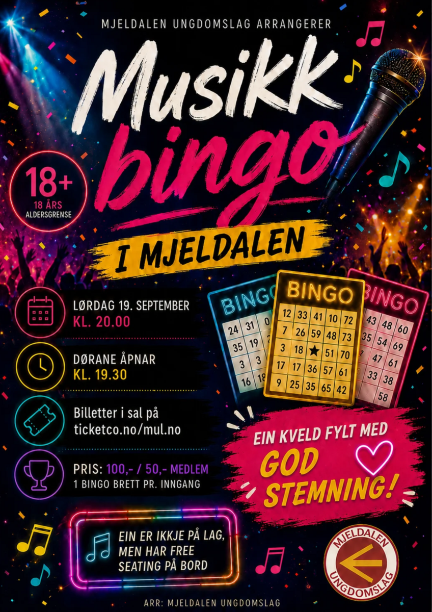 Event image MusikkBingo 19. september kl 20:00