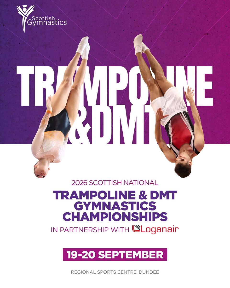 Event image Scottish Gymnastics 2026 Scottish National Trampoline and Double Mini-Trampoline Gymnastics Championships