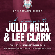 Event image Sportsman's Dinner, An Evening With Julio Arca & Lee Clark