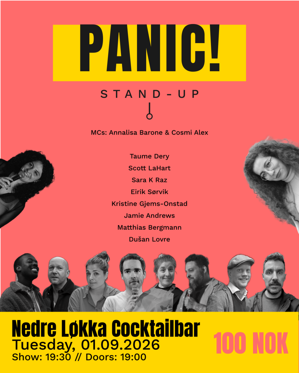 Event image PANIC! English Stand Up @ Nedre Løkka Cocktailbar