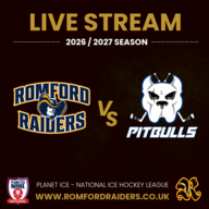 Event image **LIVE STREAM** Romford Raiders vs Bristol Pitbulls | Sunday 20th September 2026 | 17:15 Face Off - NIHL 2026/2027 SEASON