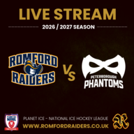 Event image **LIVE STREAM** Romford Raiders vs Peterborough Phantoms | Wednesday 28th October 2026 | 19:15 Face Off - NIHL 2026/2027 SEASON