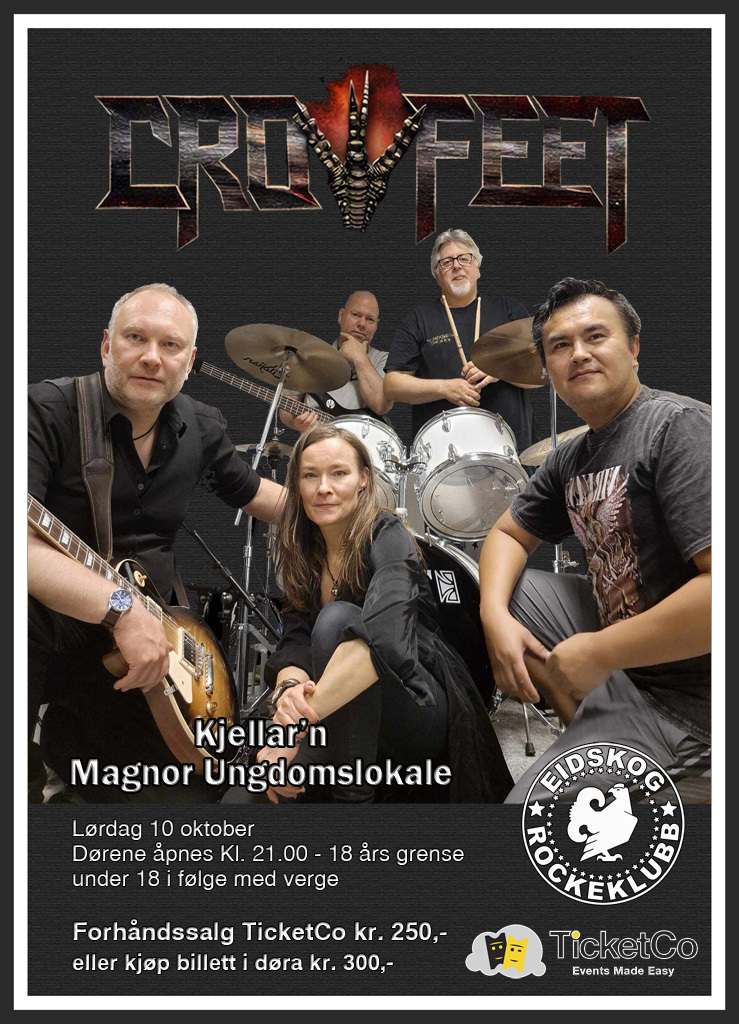 Event image Crowfeet @ Eidskog Rockeklubb