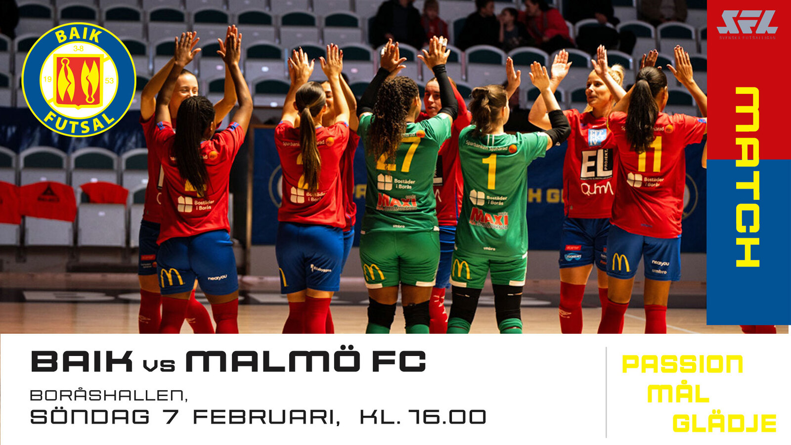 Event image BAIK Futsal - Malmö FC i Svenska Futsalligan Dam