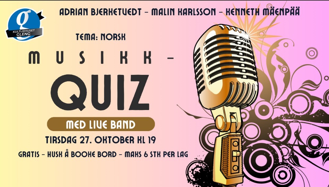 Event image Musikkquiz med live band 27 okt