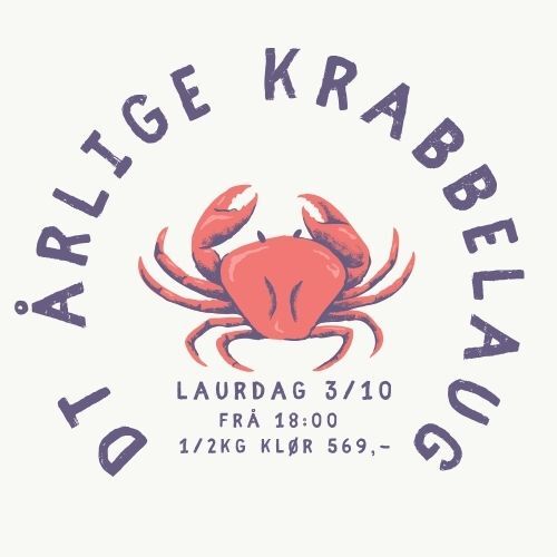 Event image Det [Å]rlege Krabbelaug - Verta av Krabbekongen Åge Østensen | Laurdag 3. Oktober 