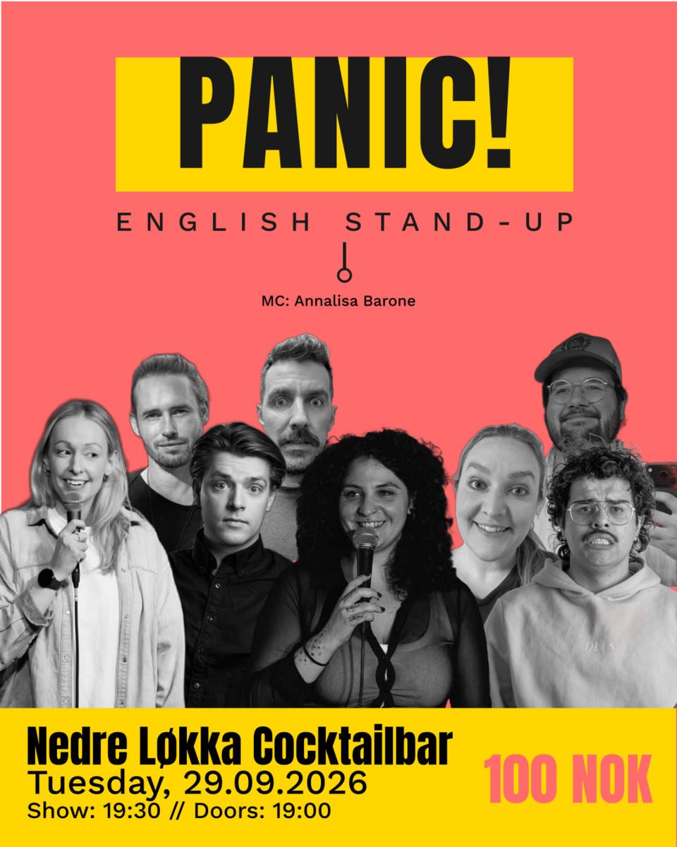 Event image Panic! English Stand-up @ Nedreløkka Cocktailbar