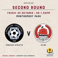 Event image Penicuik Athletic v Clyde | Scottish Cup Round 2 | Friday 23 October | Montgomery Park | 7.30pm