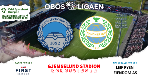 Event image KONGSVINGER - SANDNES ULF | OBOS-LIGAEN 2026