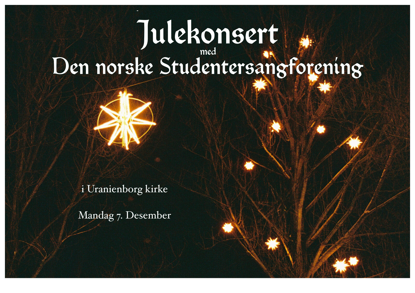 Event image Julekonsert med Den norske Studentersangforening kl. 20:00